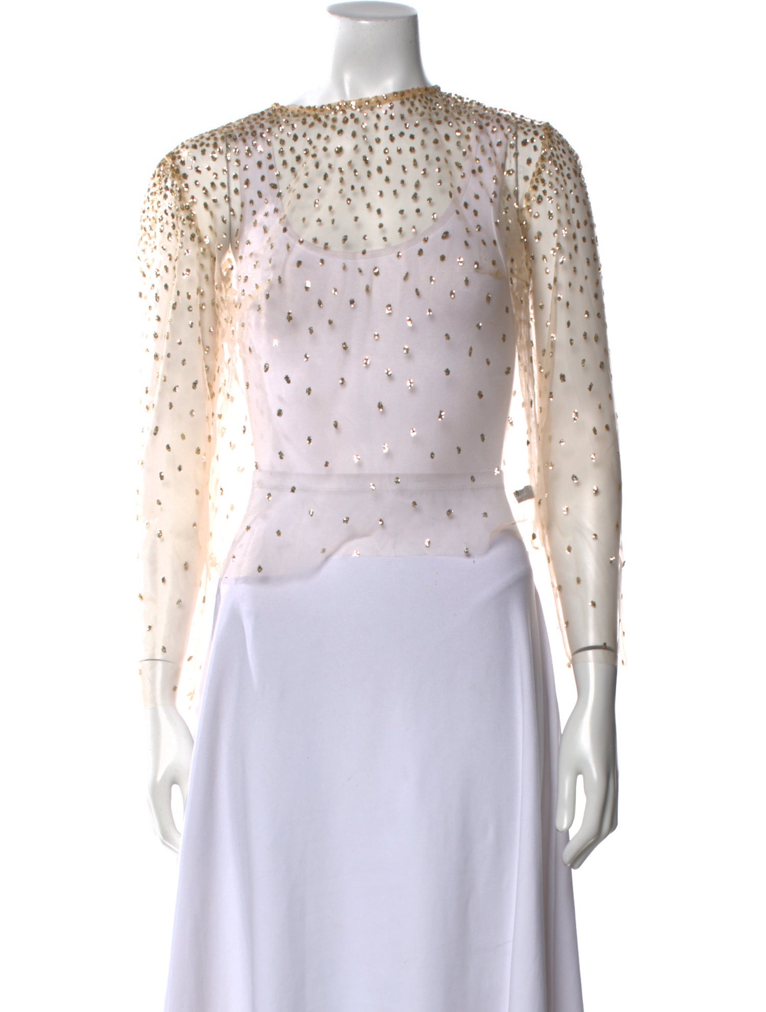 Lirika Matoshi Patterned Bateau Neckline Crop Top