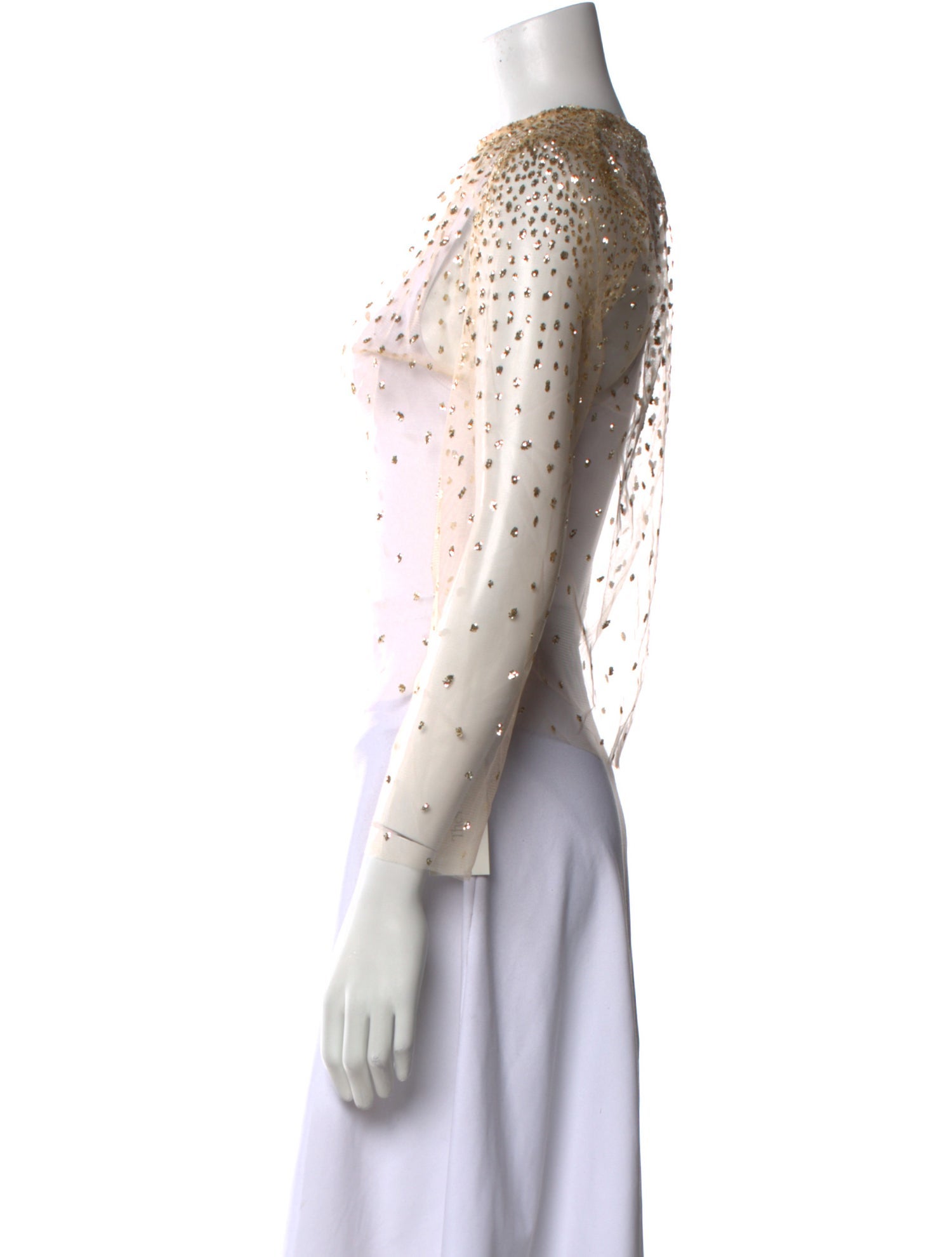 Lirika Matoshi Patterned Bateau Neckline Crop Top