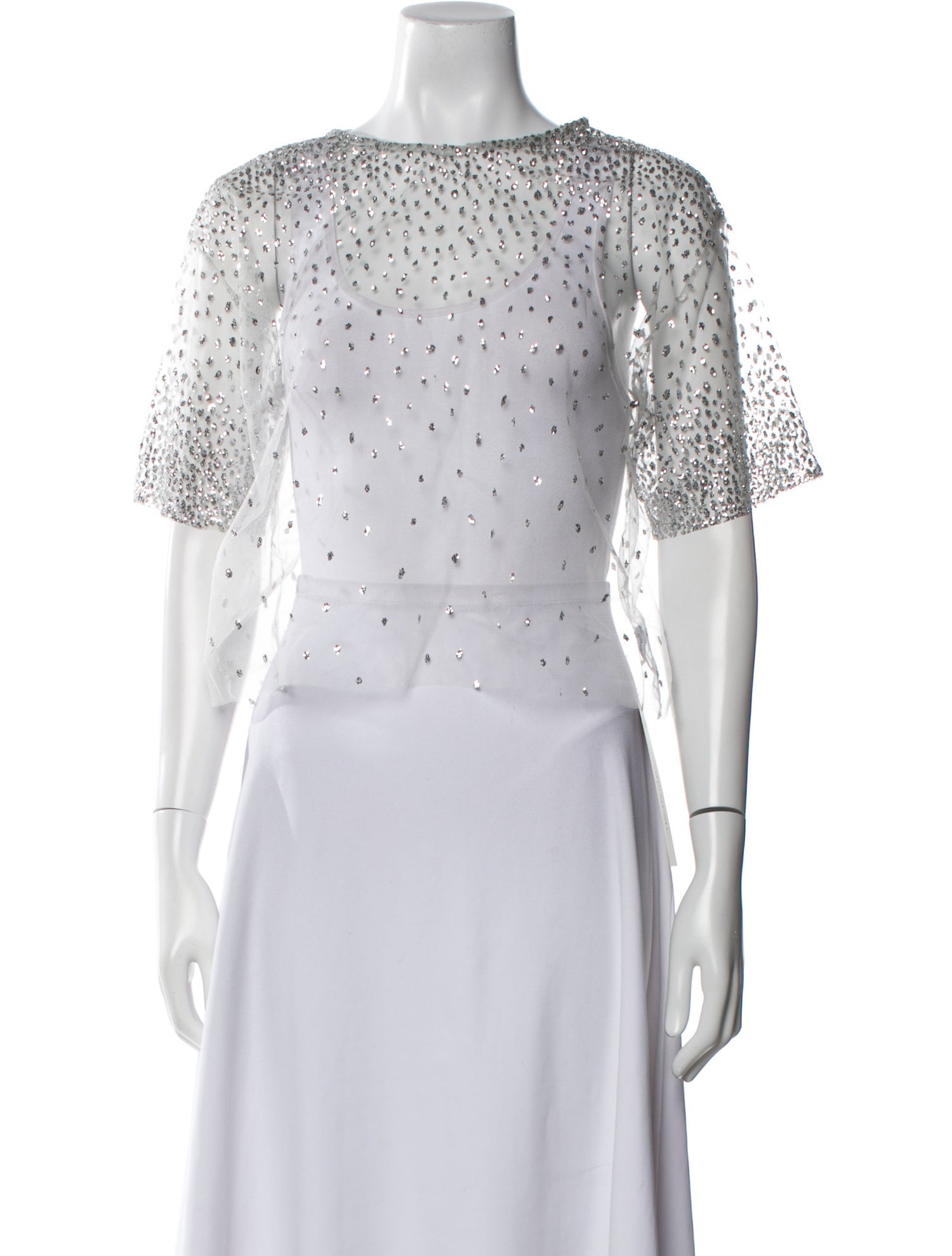 Lirika Matoshi Bateau Neckline Short Sleeve Crop Top