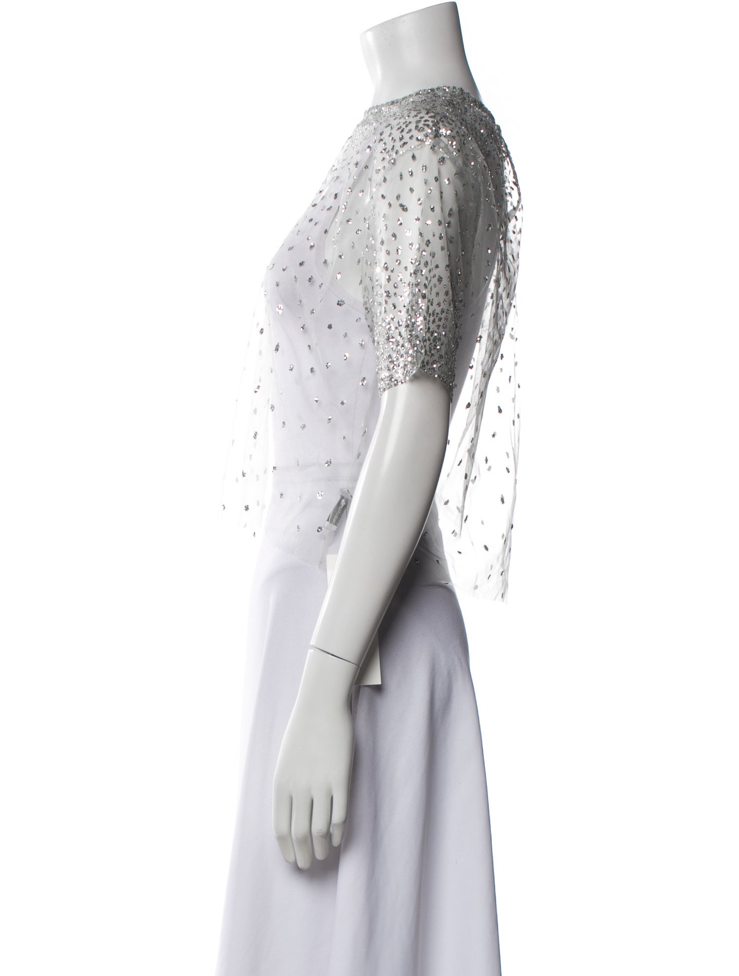 Lirika Matoshi Bateau Neckline Short Sleeve Crop Top