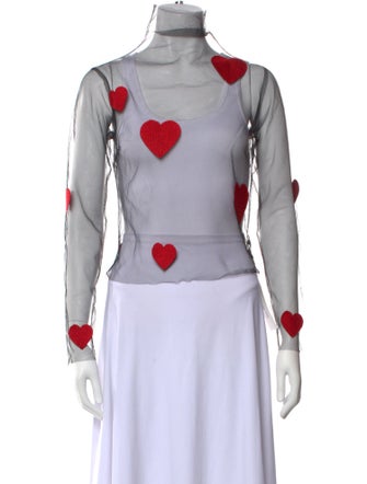 Lirika Matoshi Graphic Print Turtleneck Crop Top