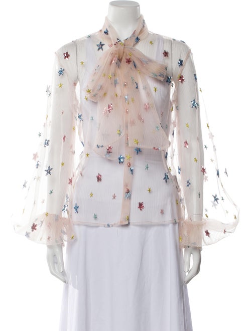 Lirika Matoshi Printed Long Sleeve Button-Up Top