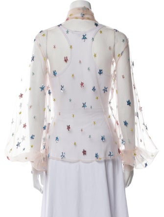 Lirika Matoshi Printed Long Sleeve Button-Up Top