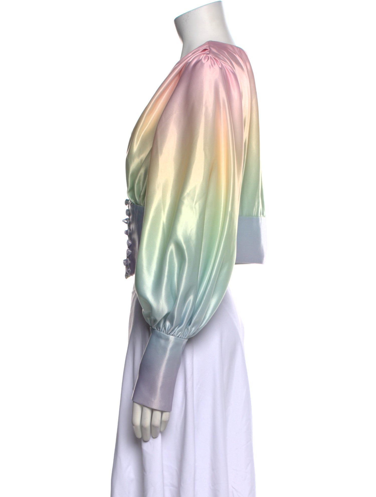 Lirika Matoshi Tie-Dye Print V-Neck Crop Top