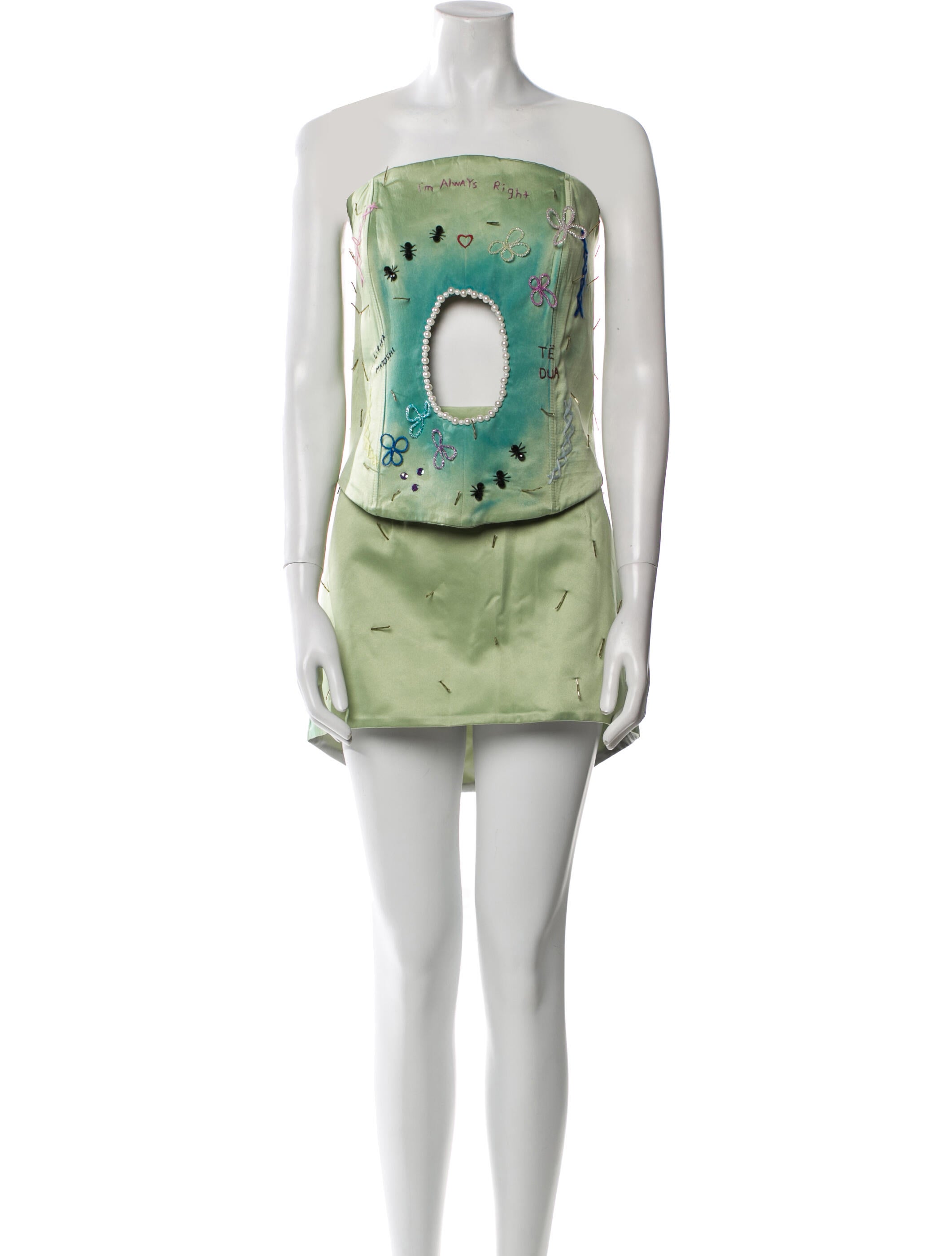 Lirika Matoshi Printed Embroidered Accent Skirt Set