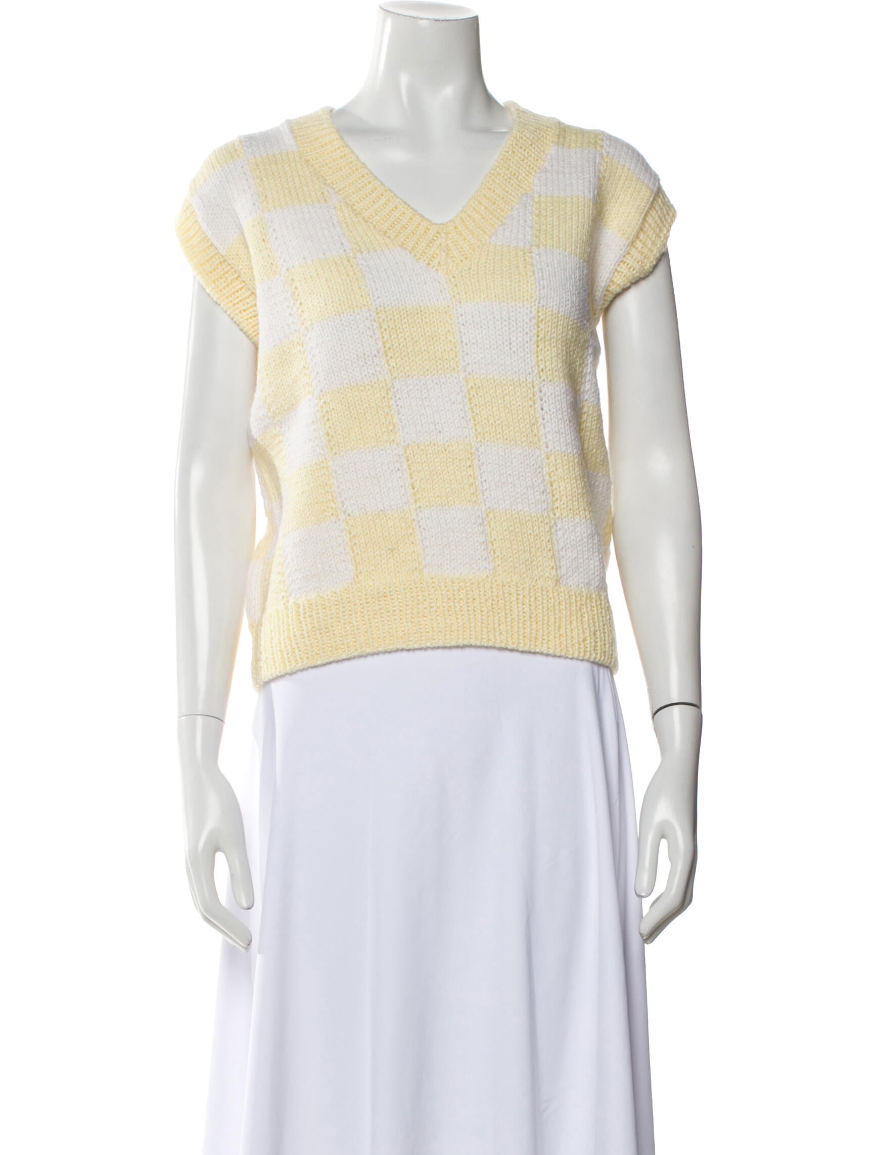 Lirika Matoshi Plaid Print V-Neck Sweater