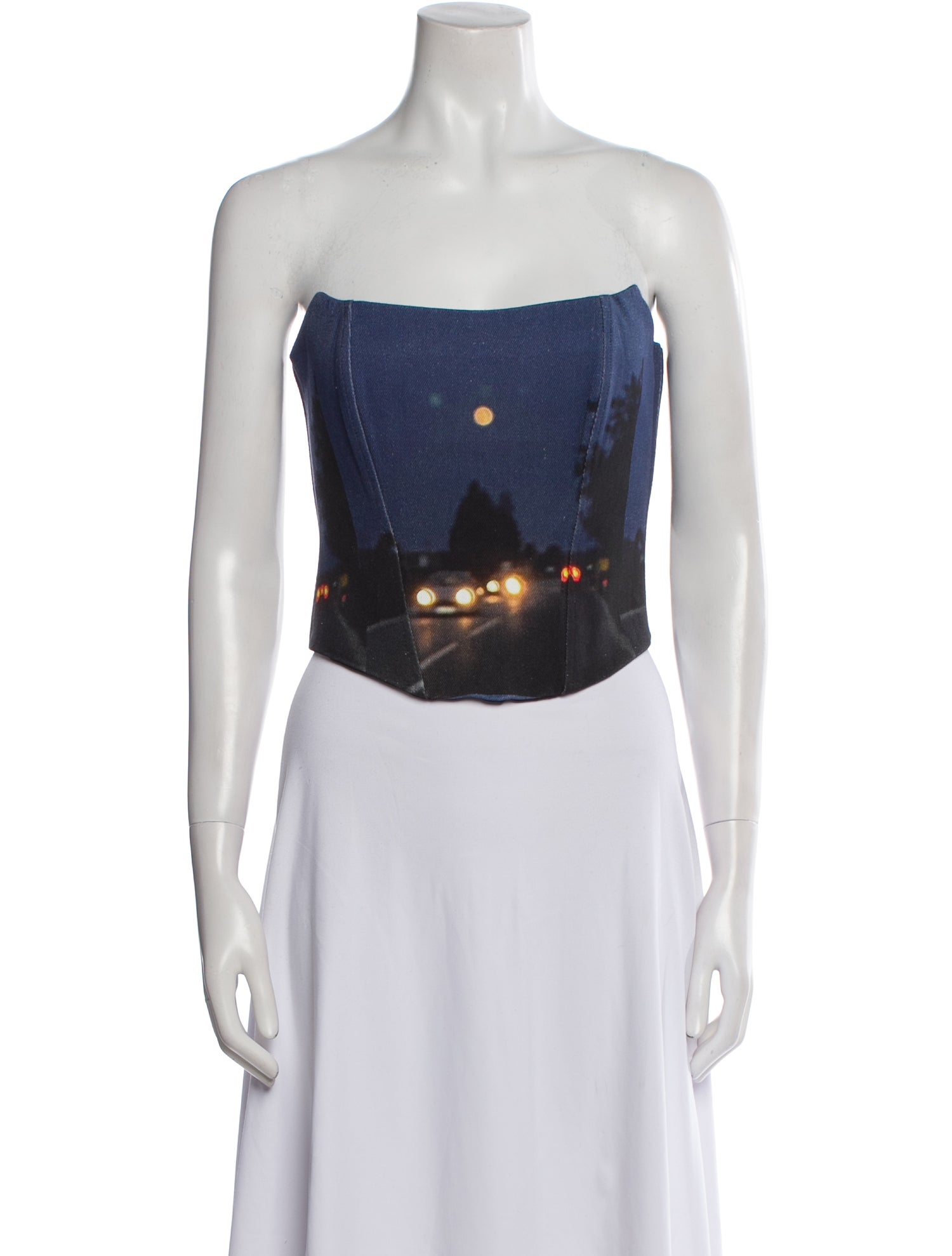 Lirika Matoshi Printed Strapless Crop Top