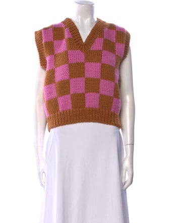 Lirika Matoshi Wool Plaid Print Sweater