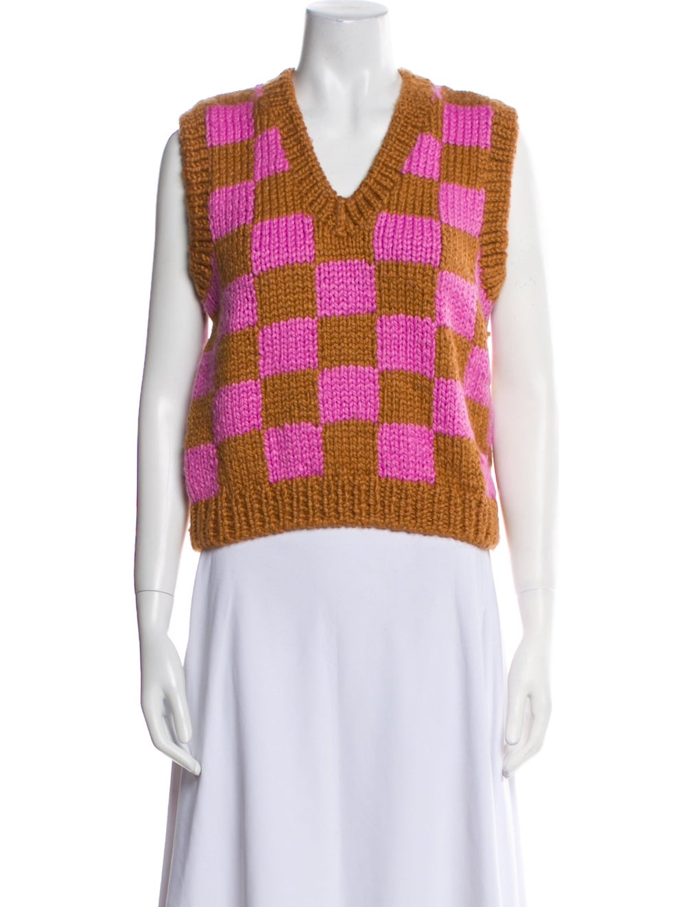 Lirika Matoshi Pullover Neutrals Patterned Sleeve… - image 1