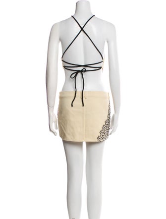 Lirika Matoshi Floral Print Beaded Accents Skirt Set