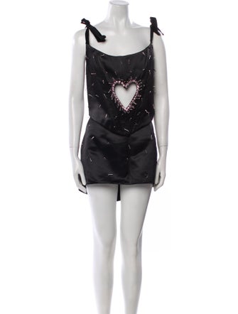 Lirika Matoshi Patterned Crystal Embellishments Skirt Set