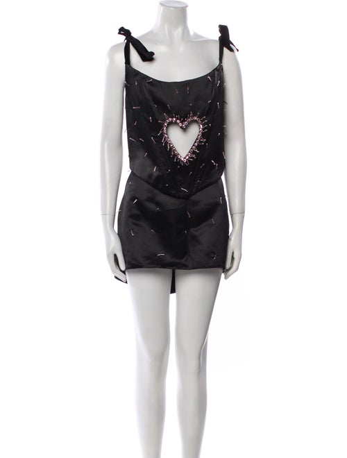 Lirika Matoshi Patterned Crystal Embellishments Skirt Set