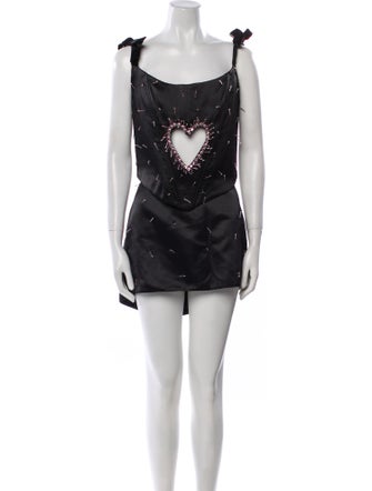 Lirika Matoshi Patterned Crystal Embellishments Skirt Set