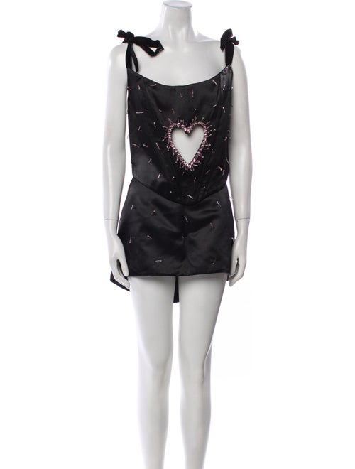 Lirika Matoshi Patterned Crystal Embellishments Skirt Set