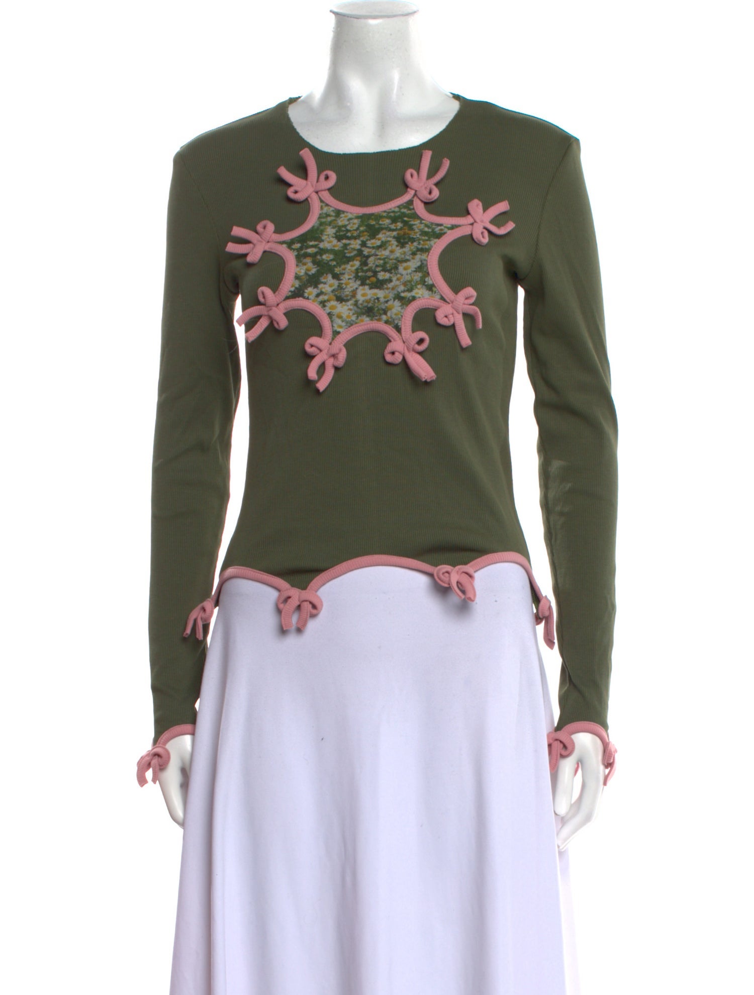 Lirika Matoshi Floral Print Crew Neck Crop Top