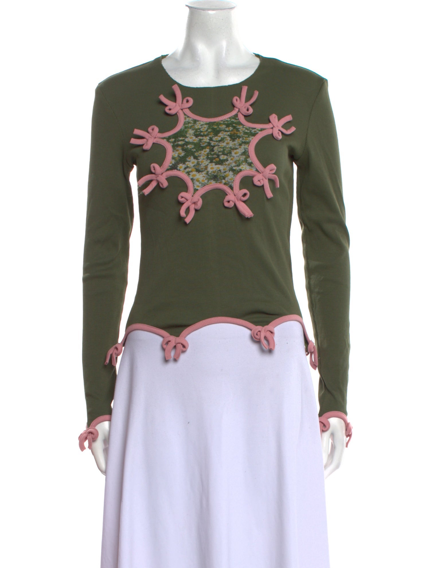 Lirika Matoshi Floral Print Crew Neck Crop Top