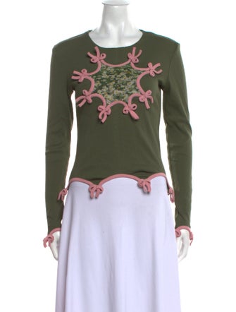 Lirika Matoshi Floral Print Crew Neck Crop Top