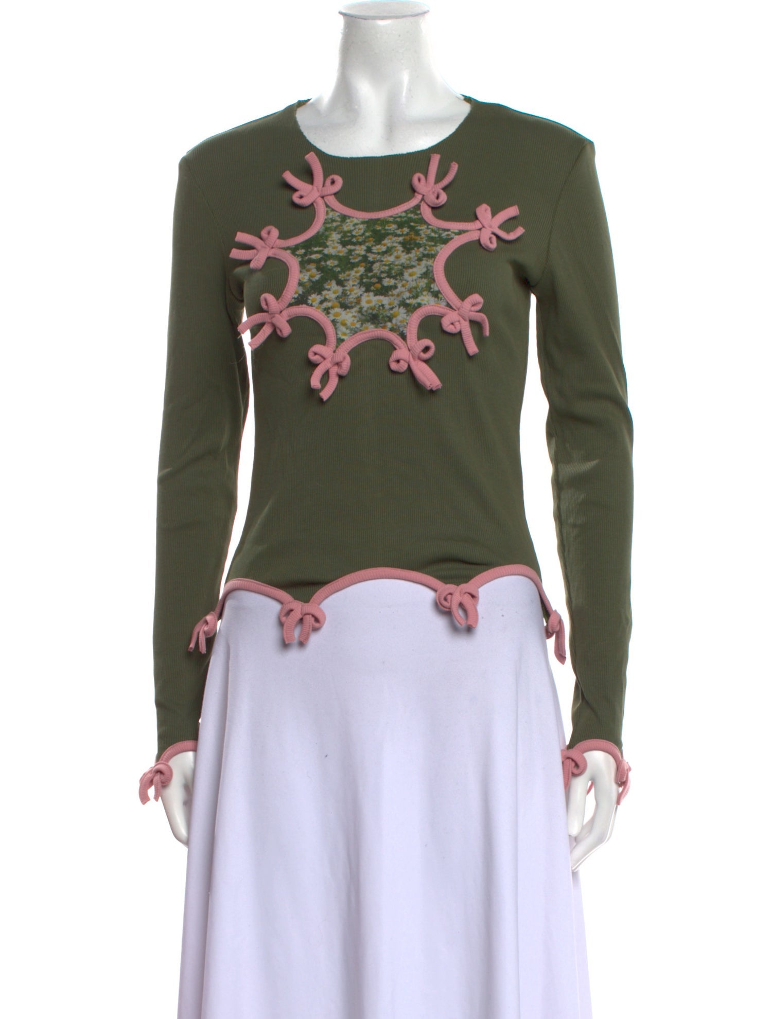 Lirika Matoshi Floral Print Crew Neck Crop Top