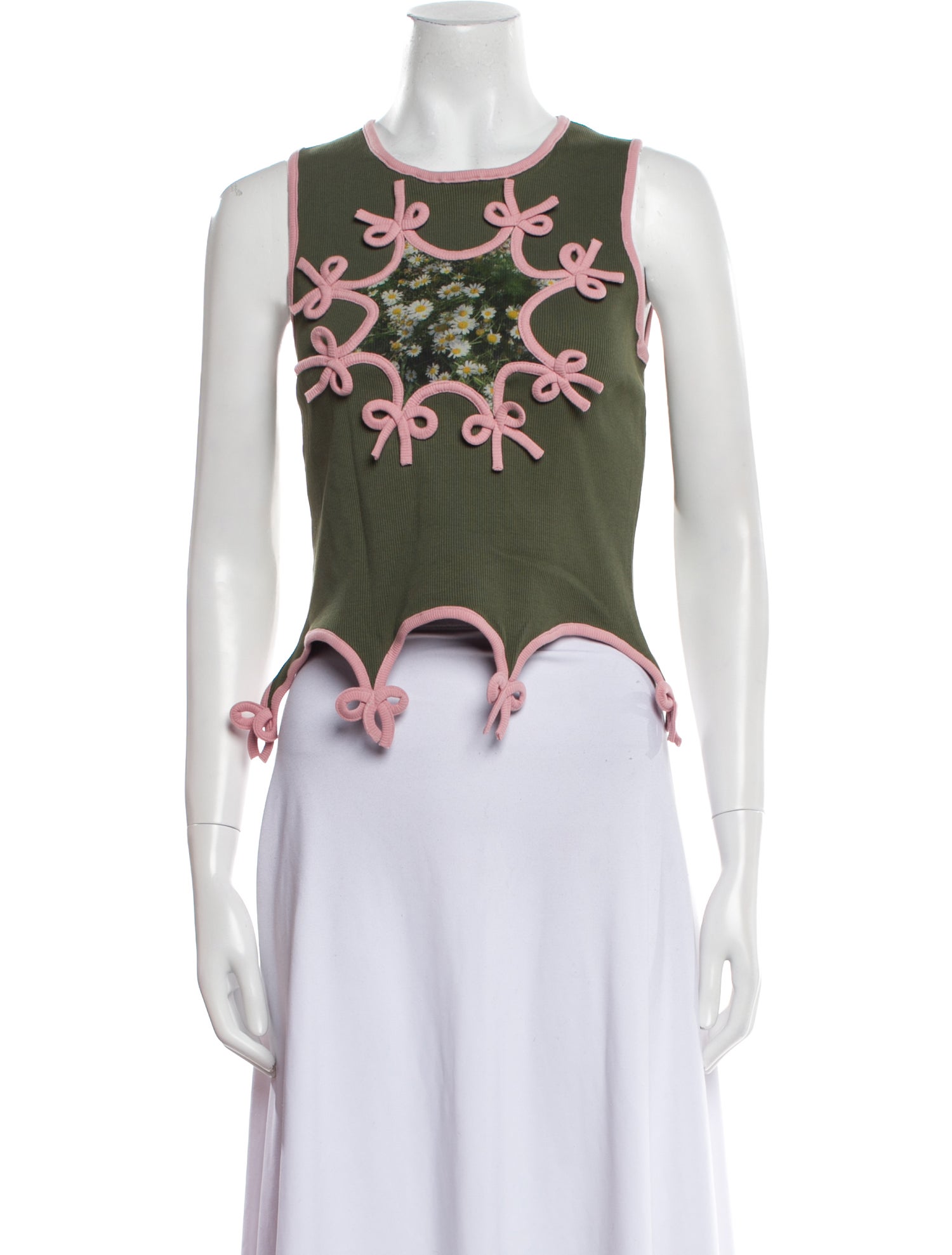 Lirika Matoshi Floral Print Crew Neck Crop Top w/ Tags