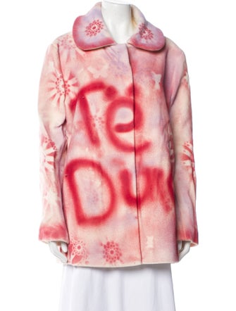 Lirika Matoshi Tie-Dye Print Faux Fur Coat