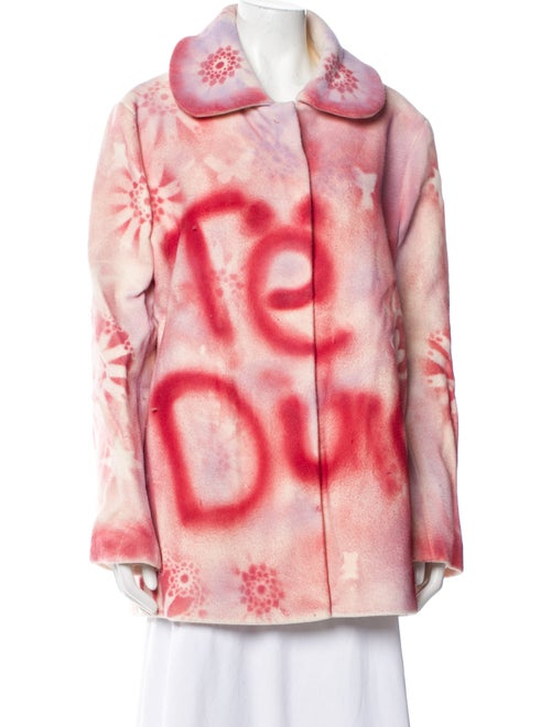 Lirika Matoshi Tie-Dye Print Faux Fur Coat