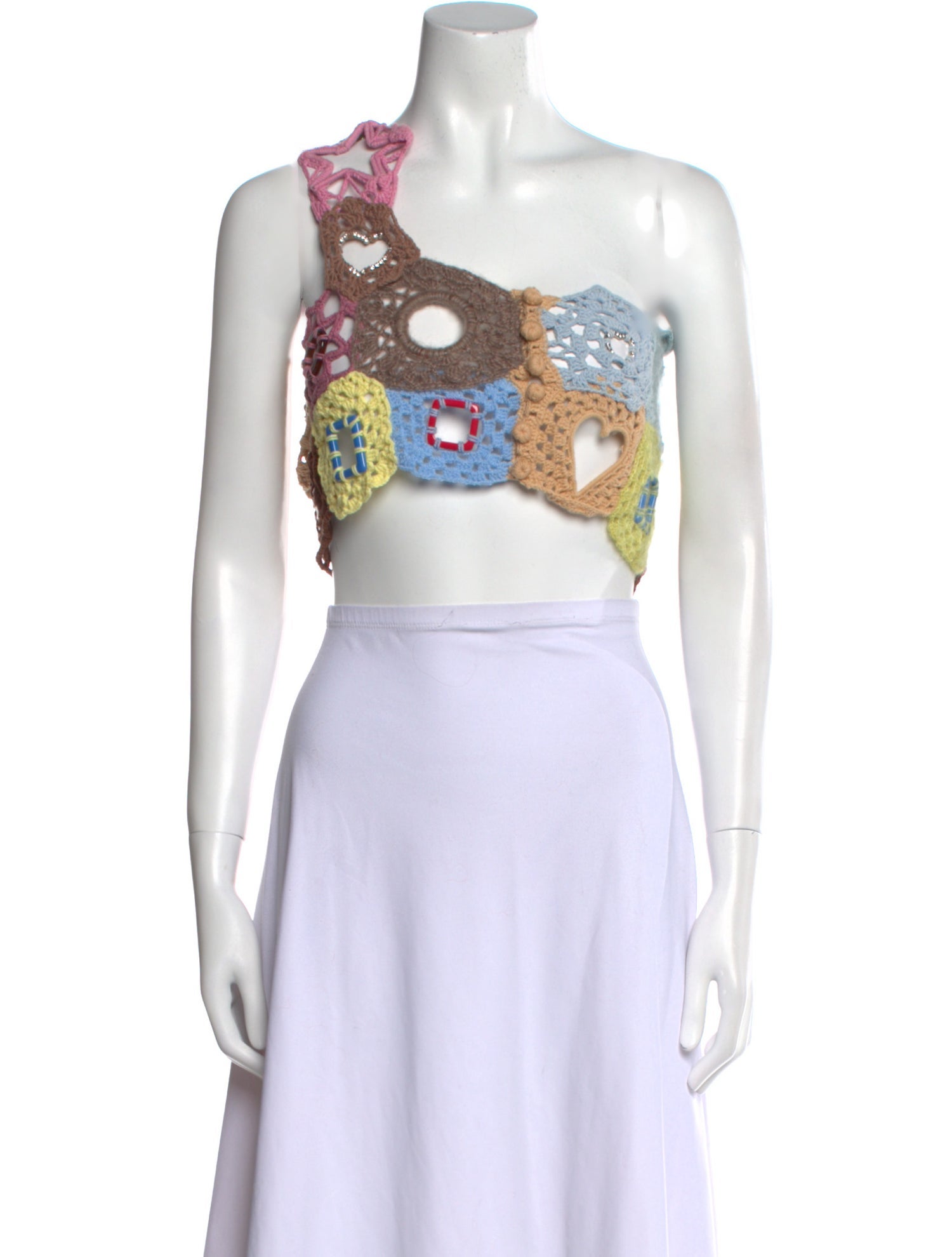 Lirika Matoshi Floral Print One-Shoulder Crop Top w/ Tags