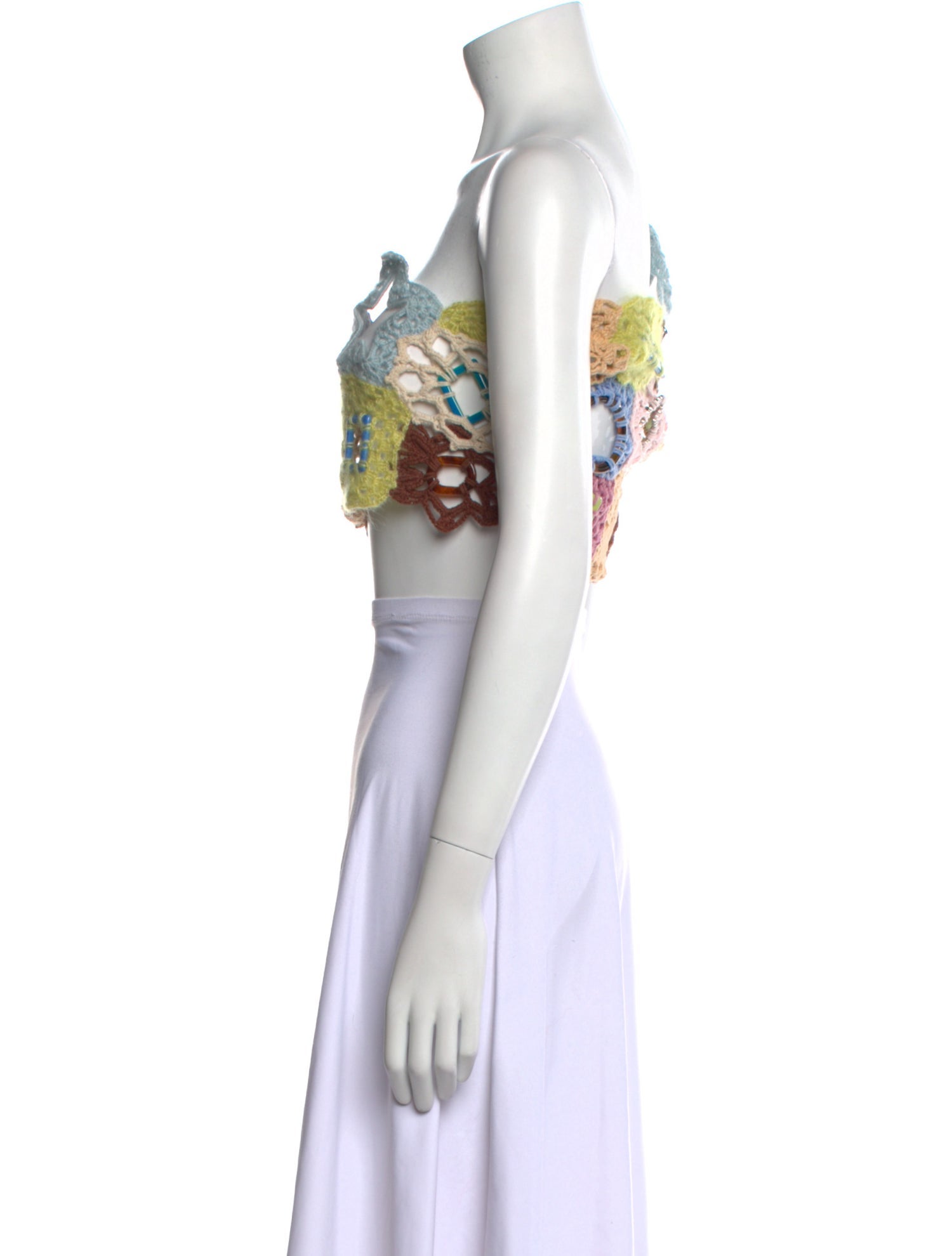 Lirika Matoshi Floral Print One-Shoulder Crop Top w/ Tags