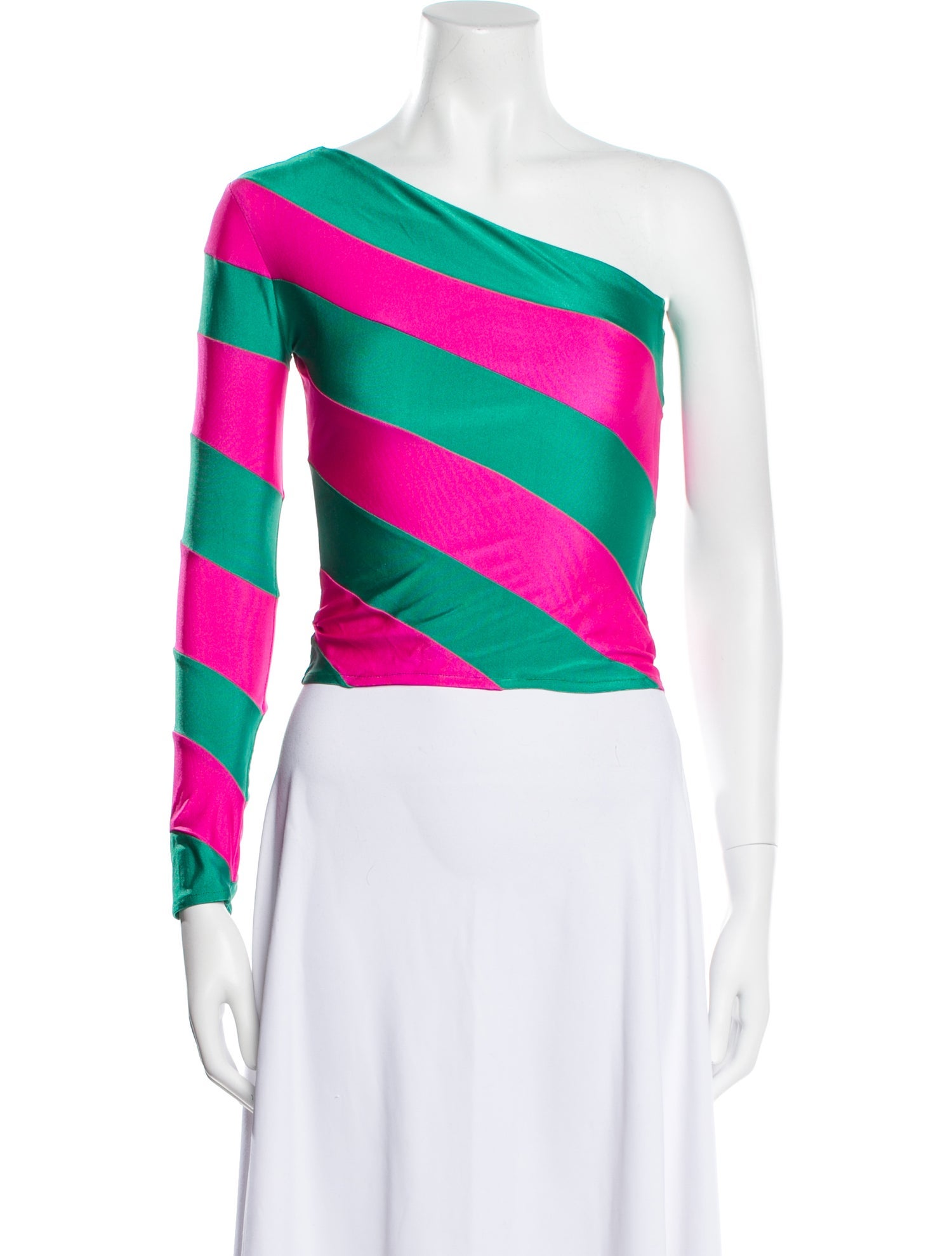 Lirika Matoshi Striped One-Shoulder Crop Top w/ Tags