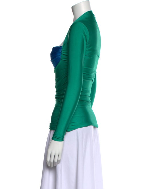 Lirika Matoshi Colorblock Pattern Square Neckline Top