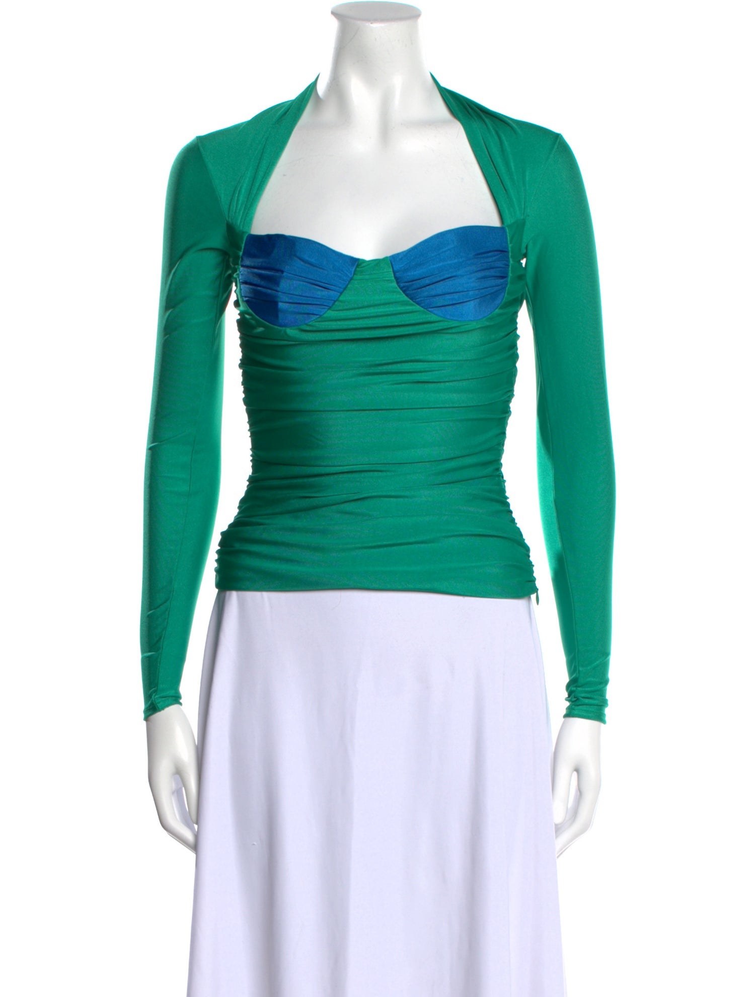 Lirika Matoshi Colorblock Pattern Square Neckline Crop Top w/ Tags