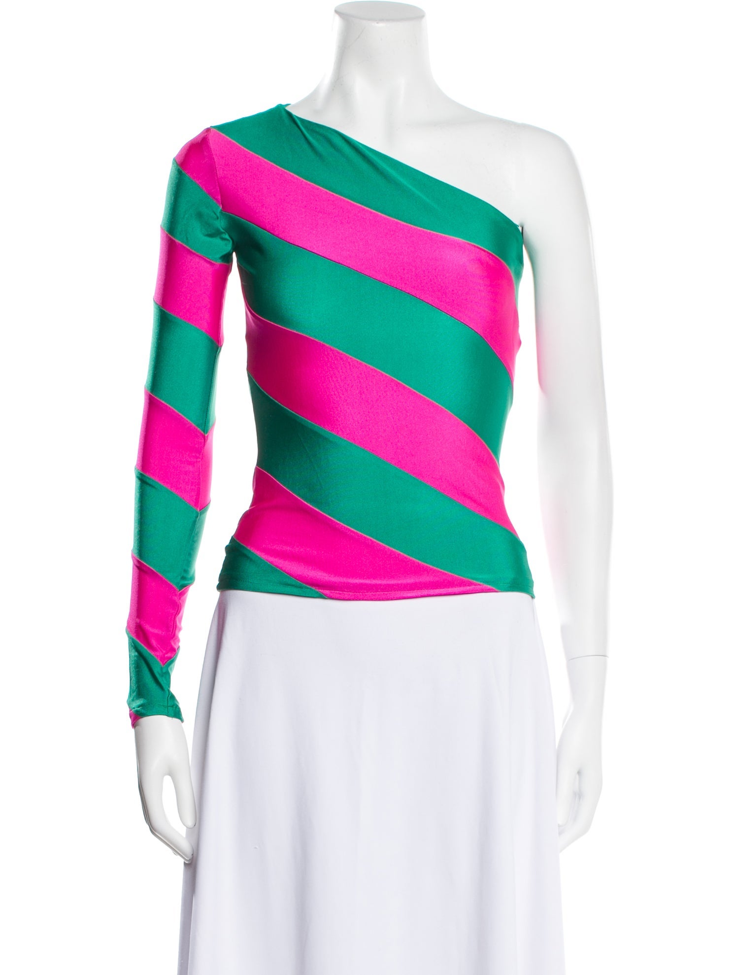 Lirika Matoshi Striped One-Shoulder Crop Top w/ Tags