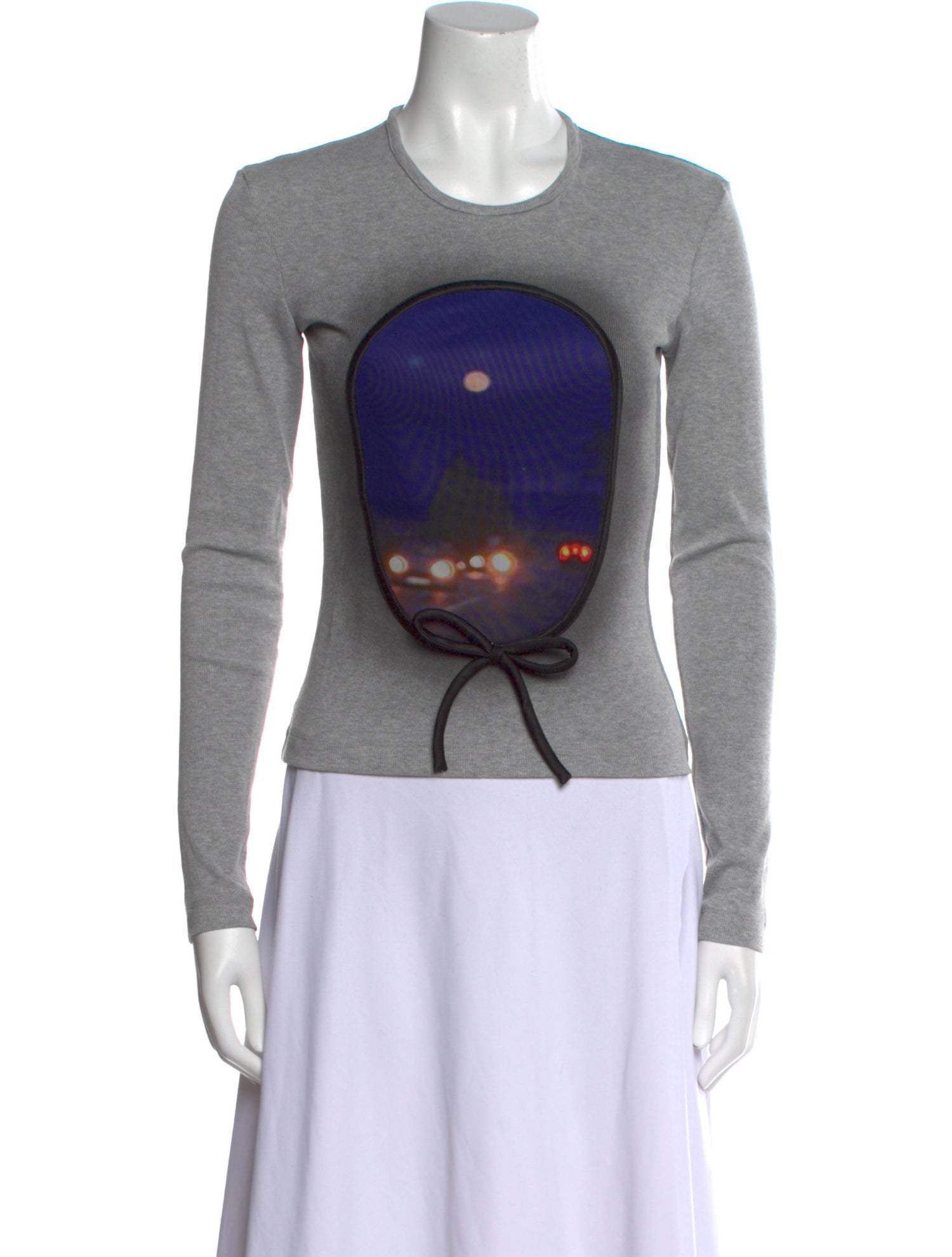 Lirika Matoshi Graphic Print Crew Neck Crop Top