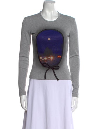 Lirika Matoshi Graphic Print Crew Neck Crop Top