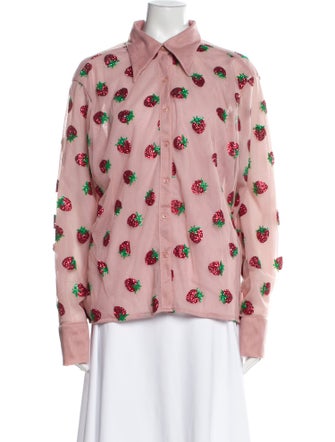Lirika Matoshi Floral Print Long Sleeve Button-Up Top