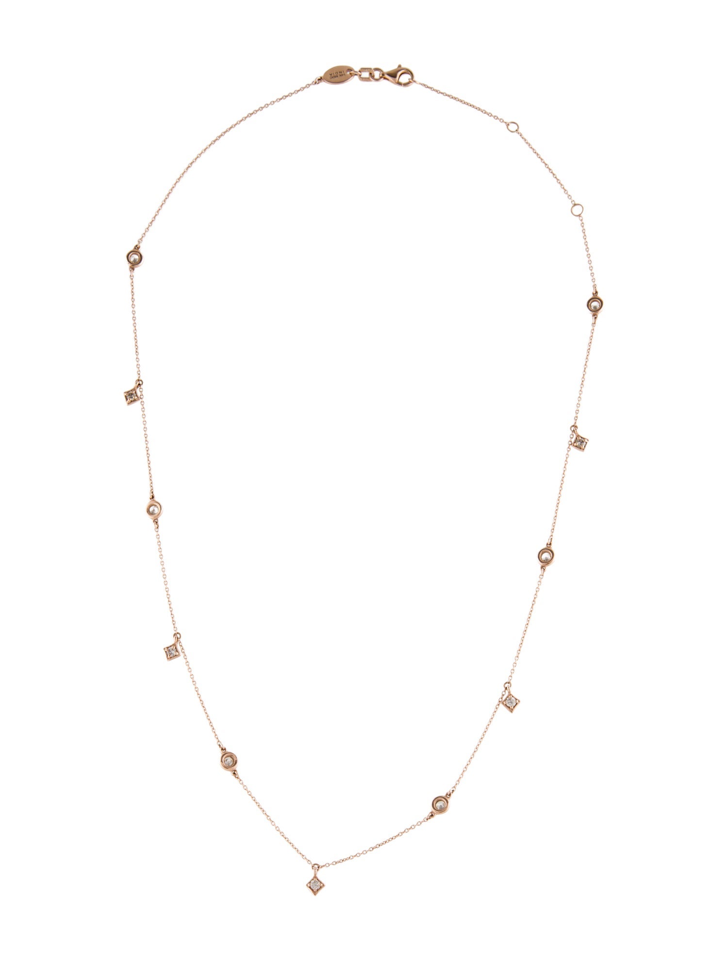 Pamela McCoy 14K Diamond Station Necklace