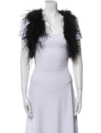 Lamarque Ostrich Feather Vest