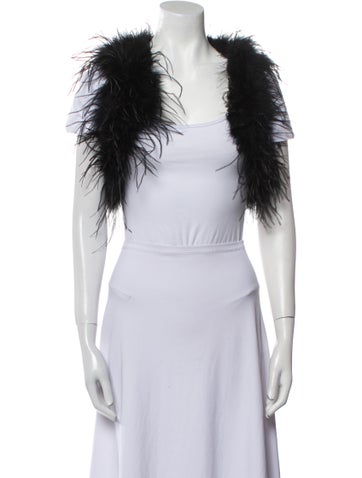 Lamarque Jackets Ostrich Feather Vest XXS