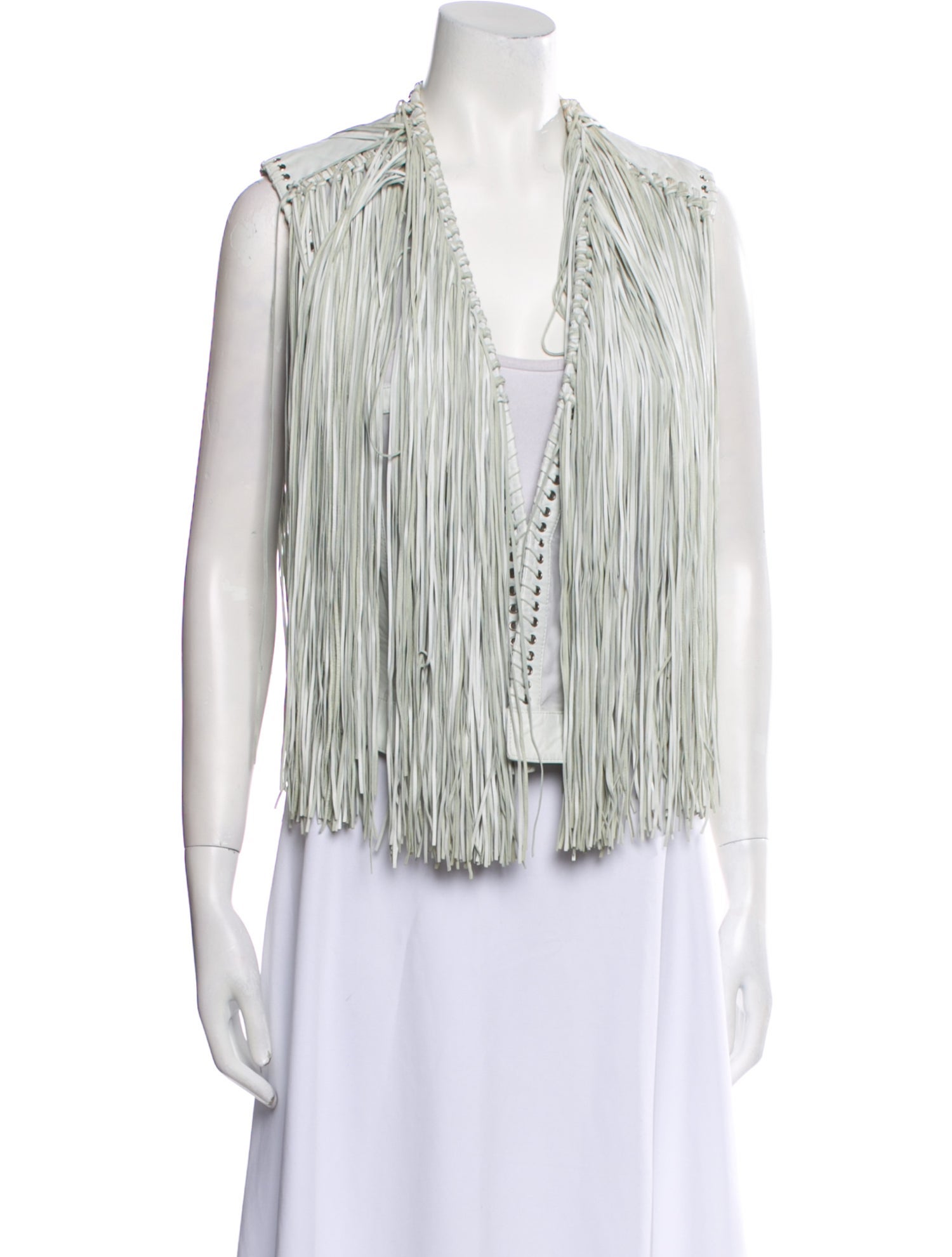 Lamarque Leather Striped Vest
