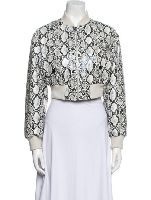 Lamarque Animal Print Bomber Jacket