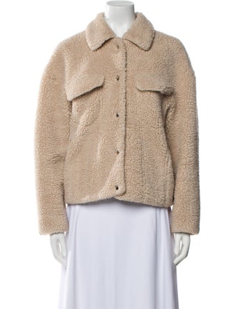Lamarque Tweed Pattern Faux Fur Jacket