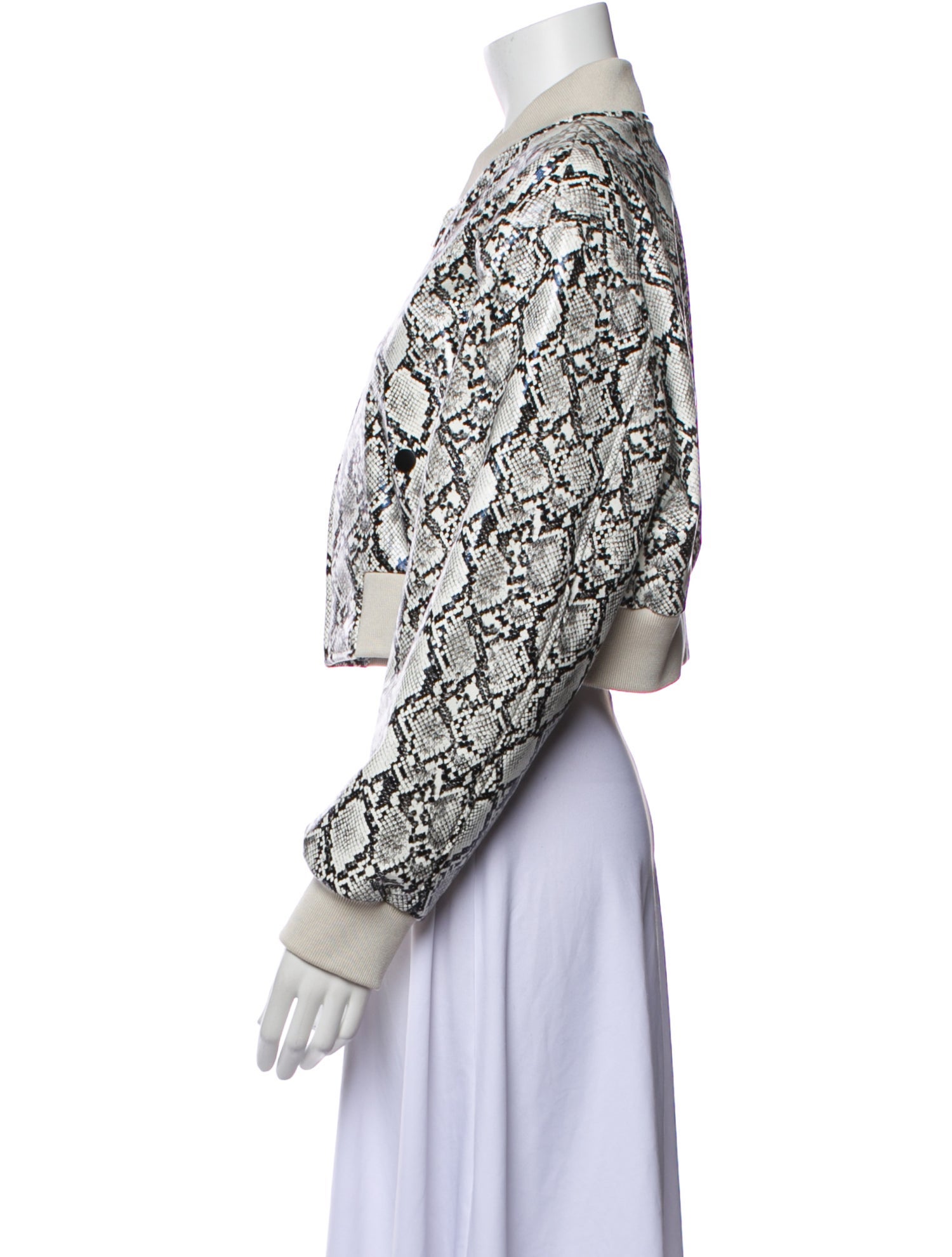 Lamarque Silk Animal Print Bomber Jacket