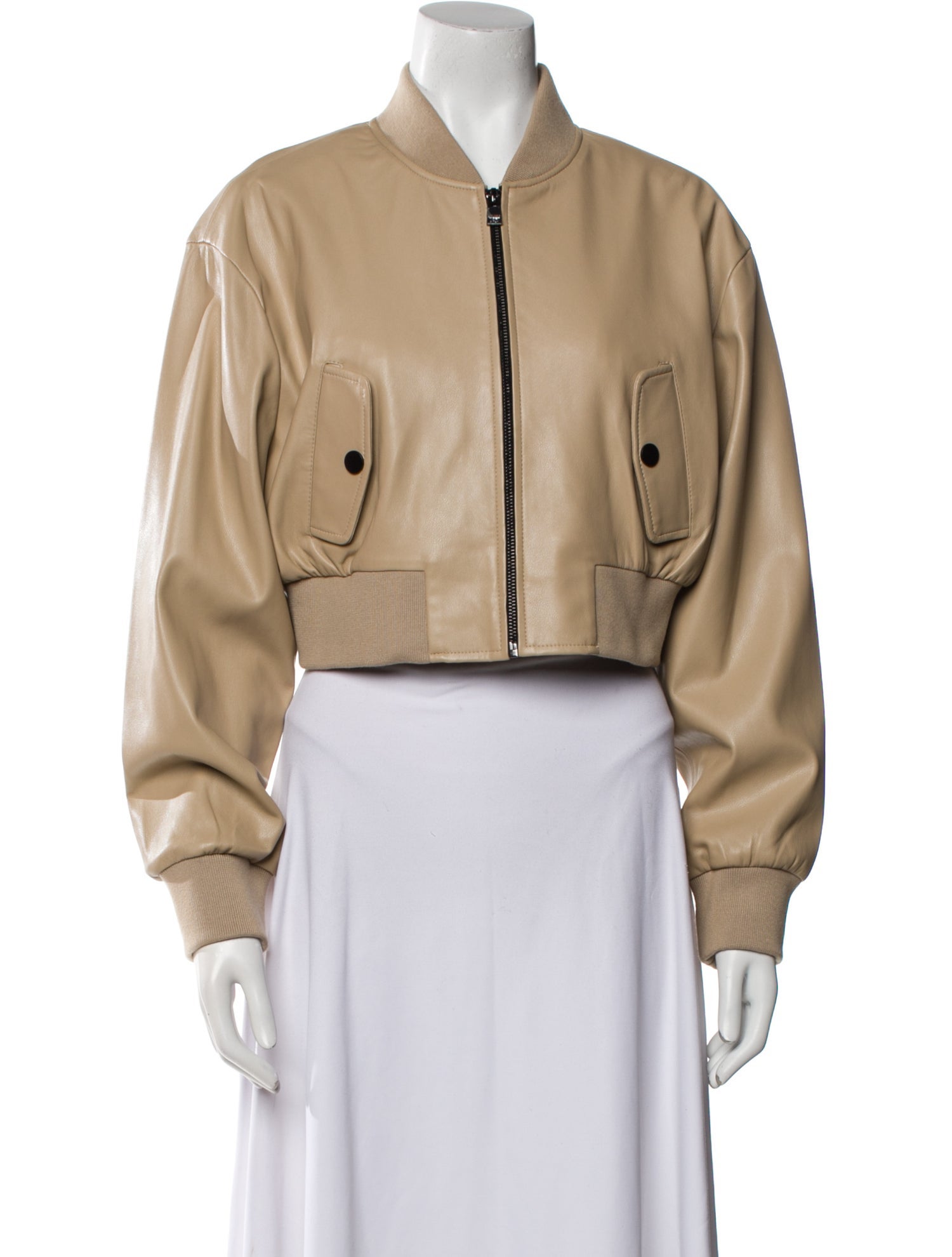Lamarque Faux Leather Bomber Jacket