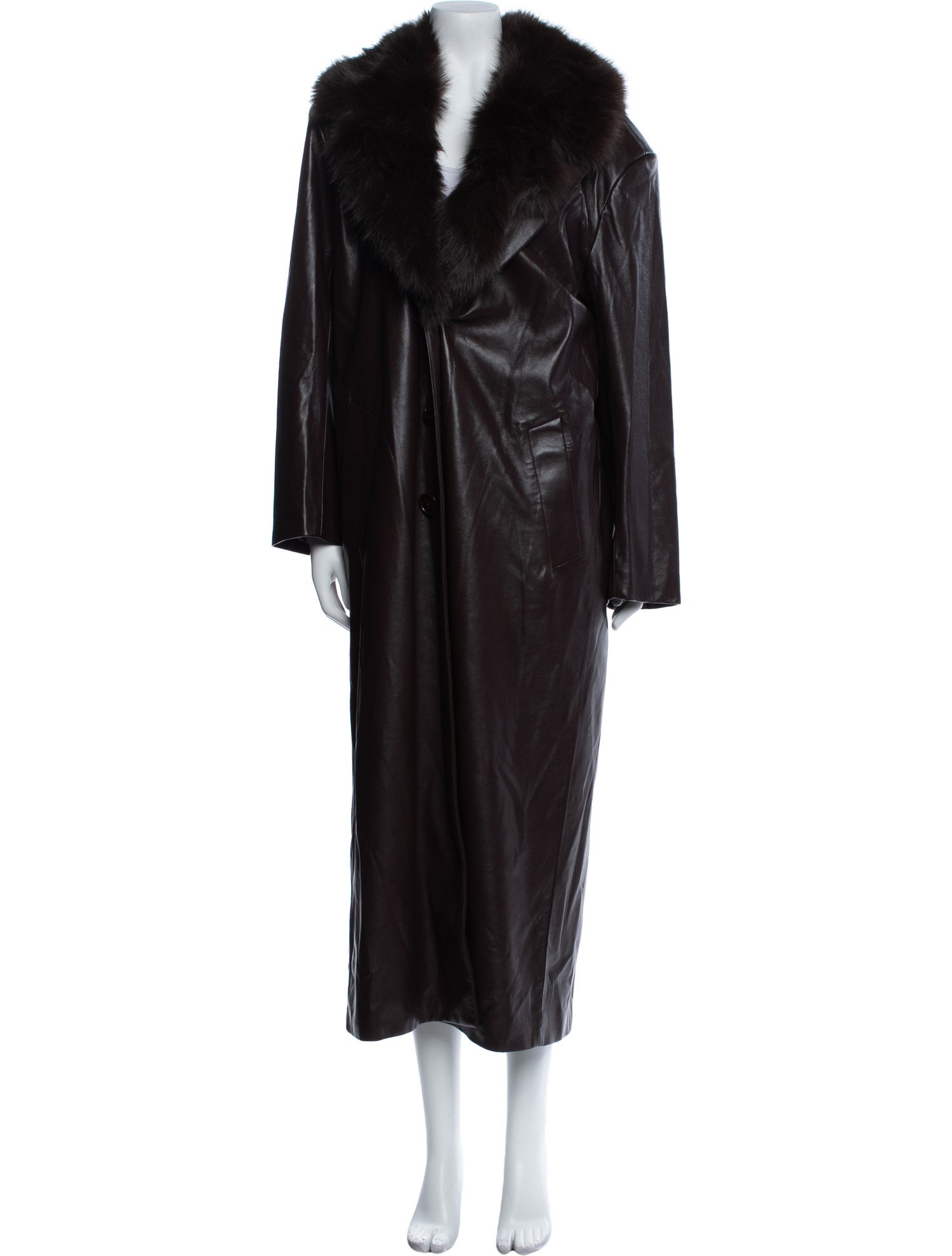 Lamarque Leather Faux Fur Coat