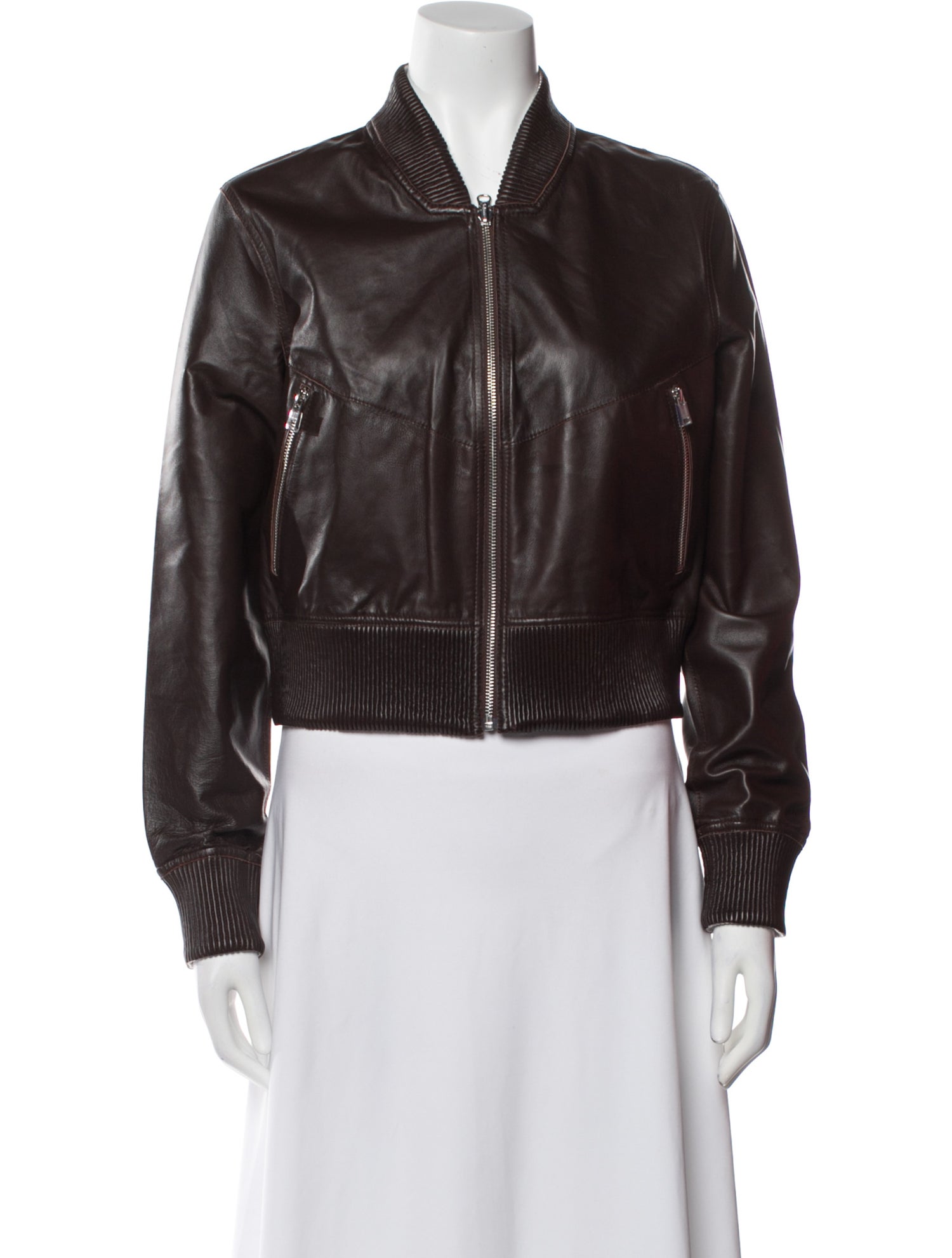 Lamarque Lamb Leather Bomber Jacket