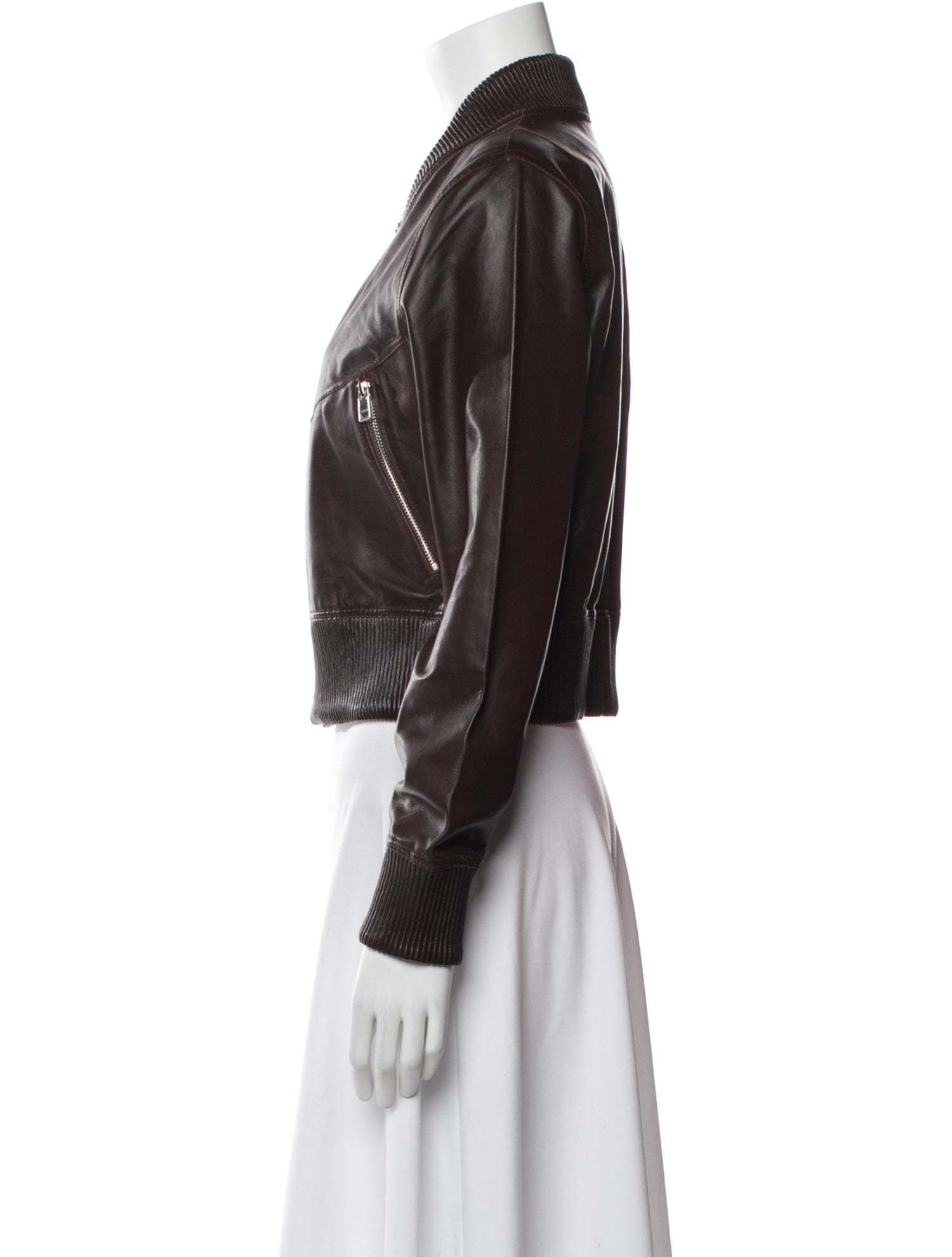 Lamarque Lamb Leather Bomber Jacket