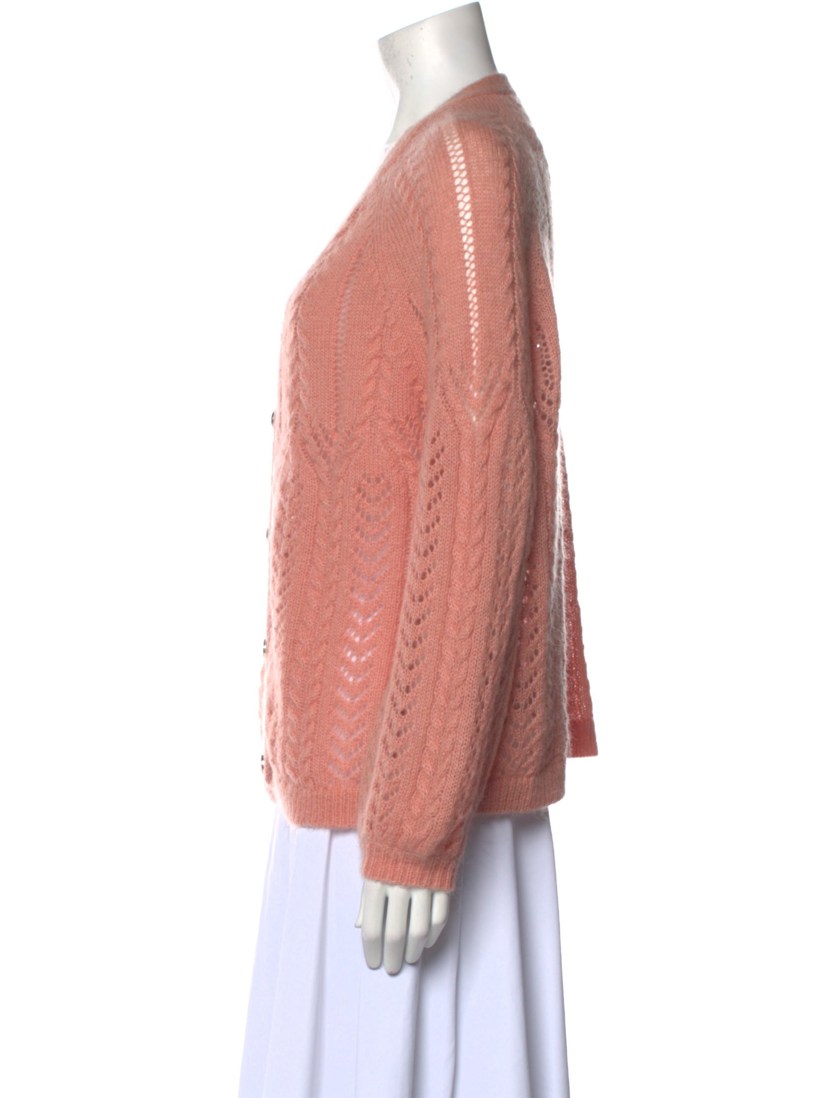 La Maille Sezane VNeck Sweater Pink Knitwear, Clothing WLMSA21474