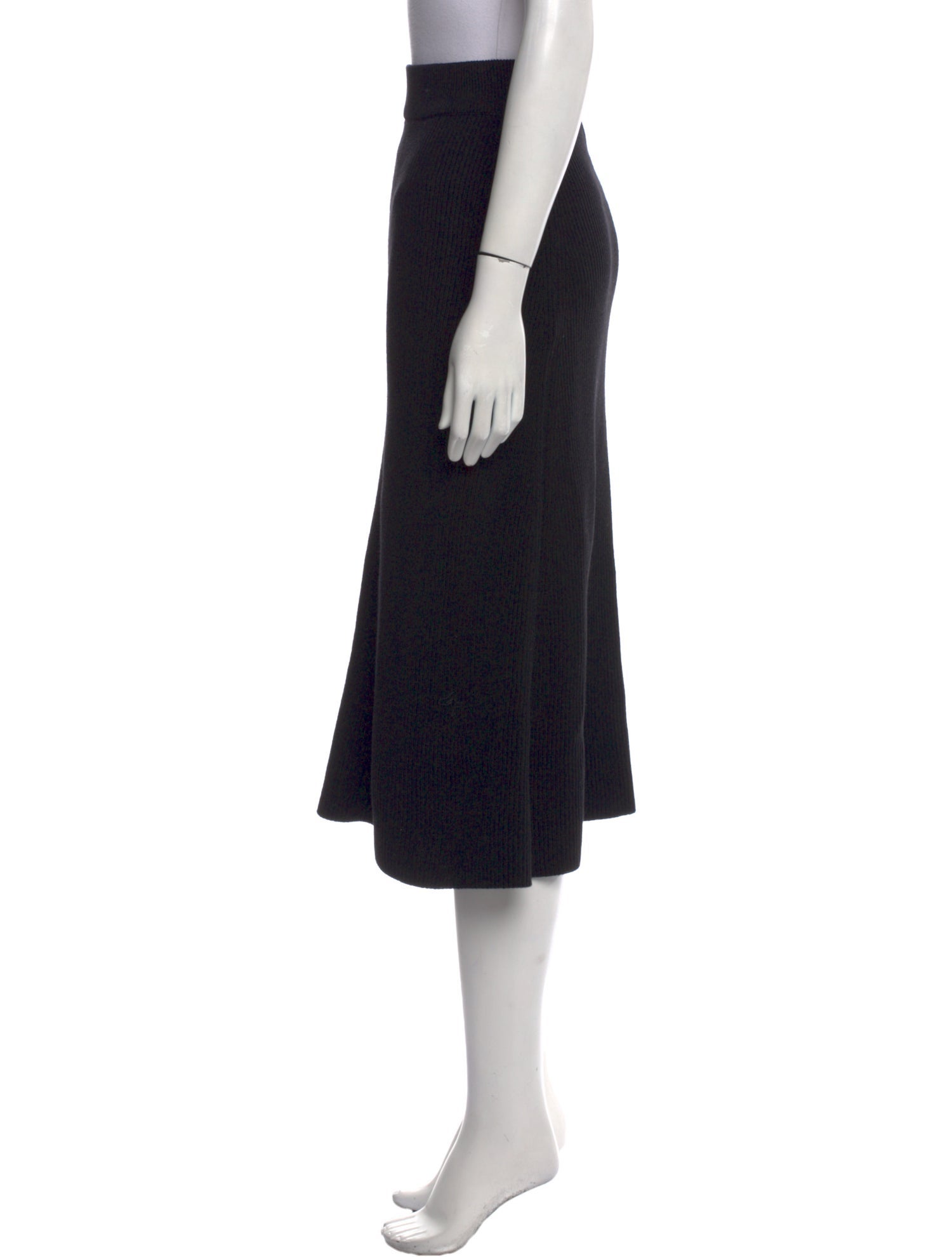 La Maille Sezane Pleated Accents Midi Length Skirt