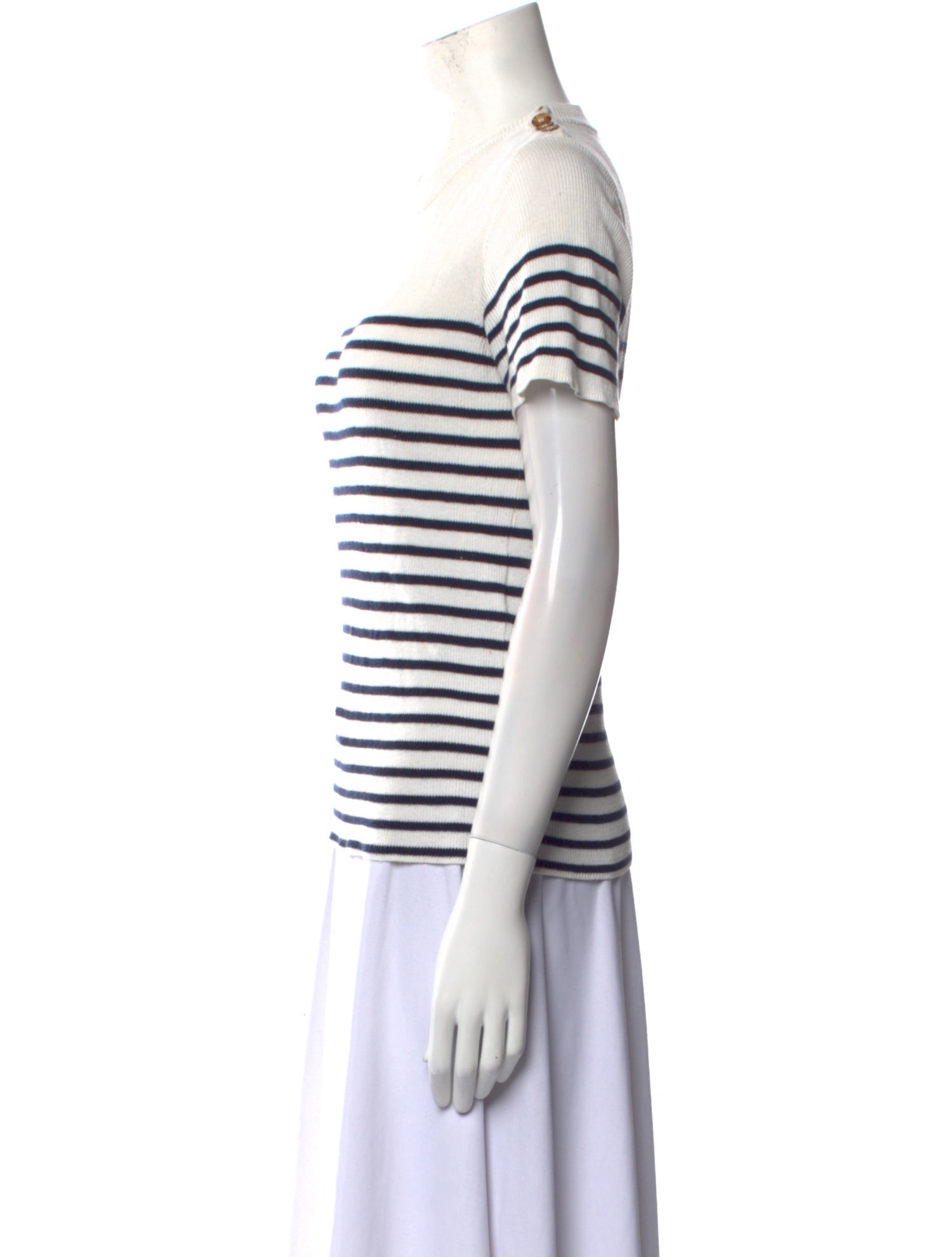 La Maille Sezane Striped Crew Neck T-Shirt