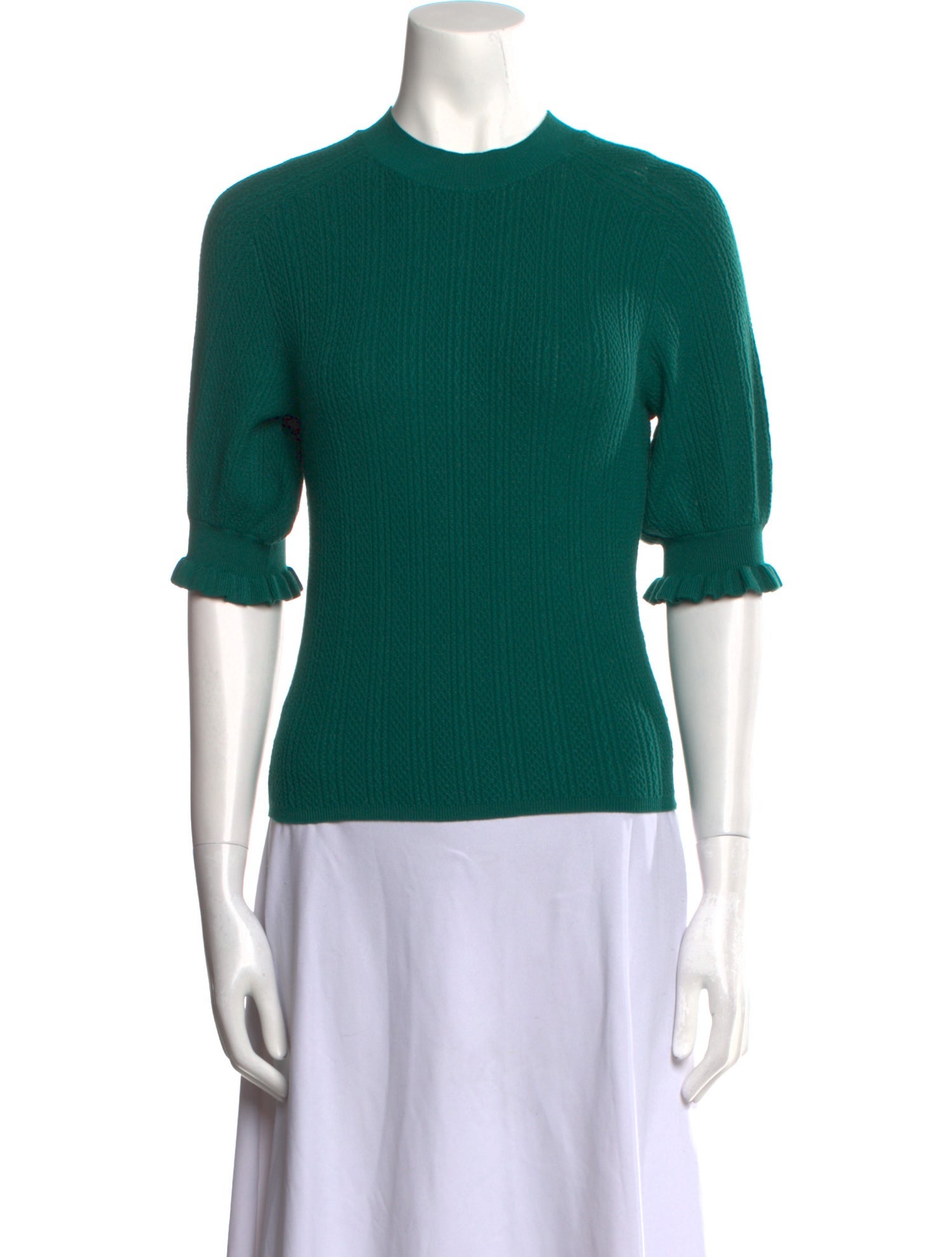 La Maille Sezane Crew Neck Short Sleeve Top