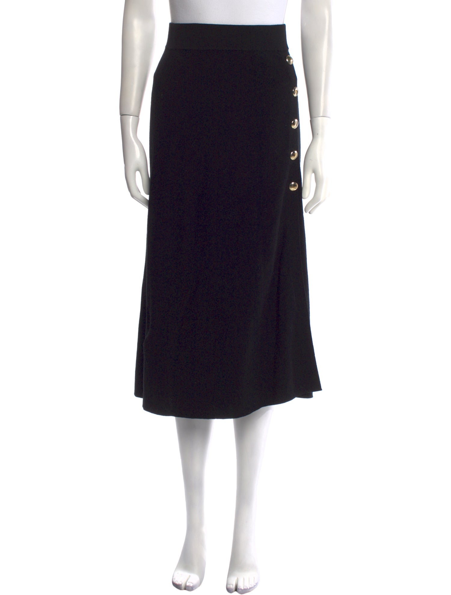 La Maille Sezane Scalloped Accent Midi Length Skirt